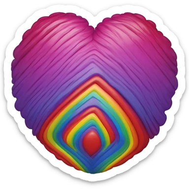 Rainbow and heart sticker