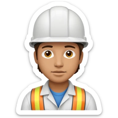 Ingeniero morocho con casco blanco sticker