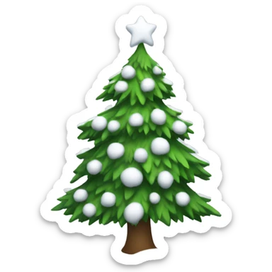 Snowy Christmas tree sticker
