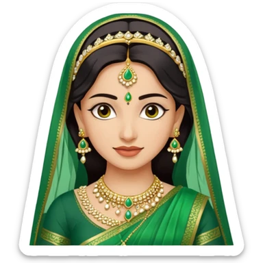 bride in green saree sticker