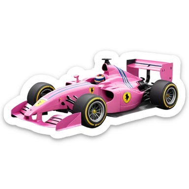 pink Ferrari F1 race car sticker