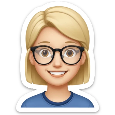 Glasses Wearing Teen sticker