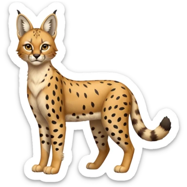 Serval-Lynx-bobcat-caracal-hybrid-fusion (full body) sticker