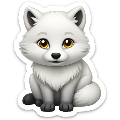 An arctic fox sat down  sticker