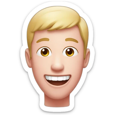 pink laughing long oval sticker