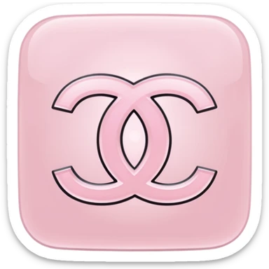 light pink chanel logo without background sticker