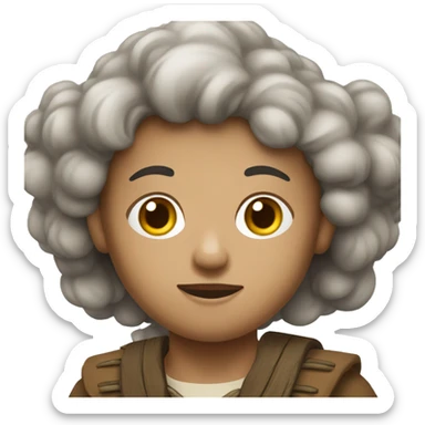 an american colonist, white skin, brown eyes sticker
