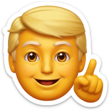 make the donald trump pointing face as a yellow emoji face sticker