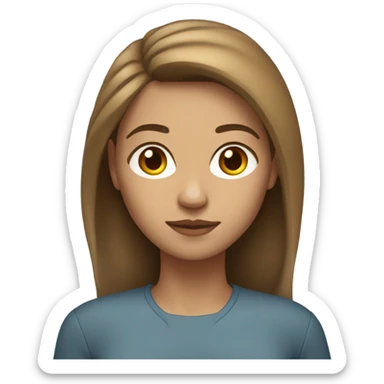 create a woman, light skin, medium brown hair, strong and femeni sticker