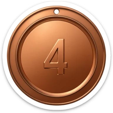 Design a medal for a 4th place sticker