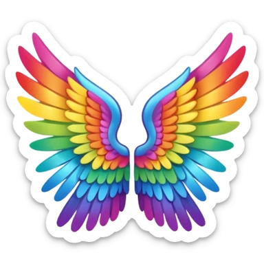 Simple rainbow angel wings. Simple cute small left and right rainbow angel wings. Only wings. sticker