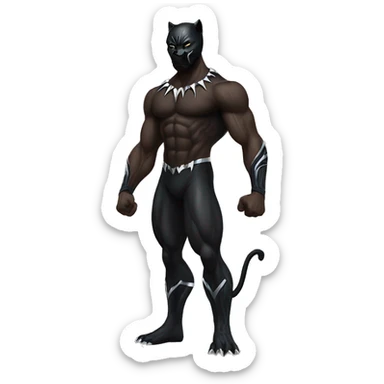 black Panther (animal) full body muscular ripped sticker