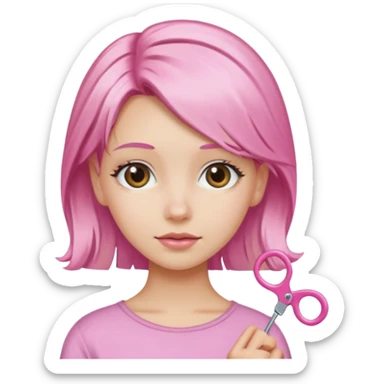 Blonde girl with pink hairpin sticker