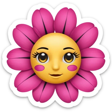 Flower with bedroom eyelashes sticker