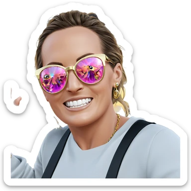 girl with jewelry in car sticker