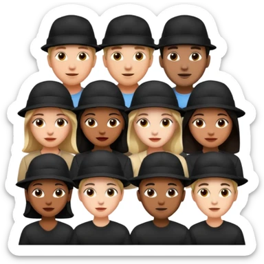 black hat wearing people sticker