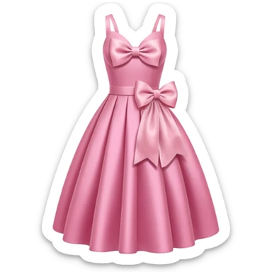 pink dress with a bow sticker