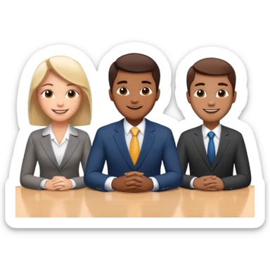 3 people business meeting sticker