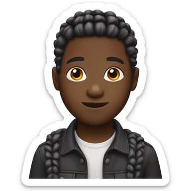 black boy with braids  sticker