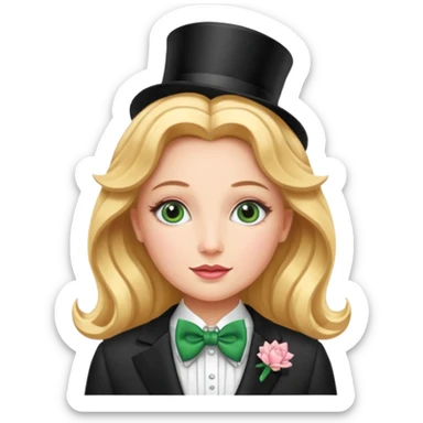 Glinda from the Wizard of Oz with suit with bow tie sticker