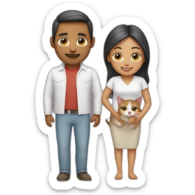 Pareja de mujeres con un gato sticker