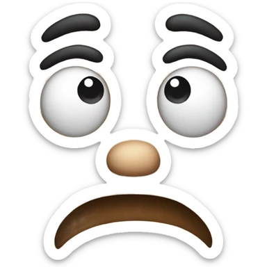 Annoyed face with goofy smile sticker