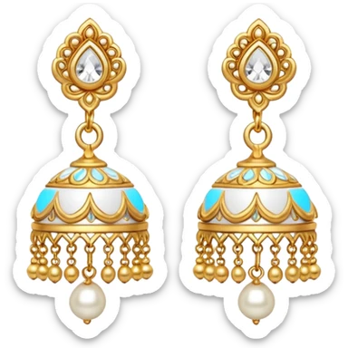 White little Jhumka emoji sticker