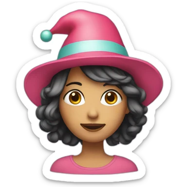 girl-face-with-partyhat sticker