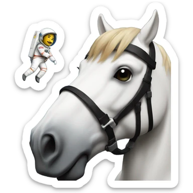 an astronaut in a horse sticker