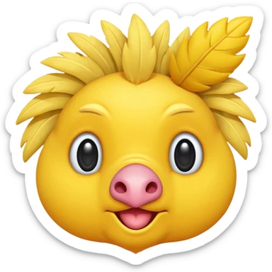 Une autruche la tête dans le sol  sticker