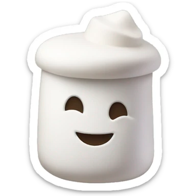 marshmallow on a hill with a hat sticker