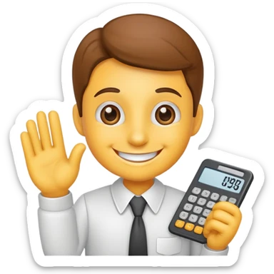 a cartoon mascot for accounting sticker