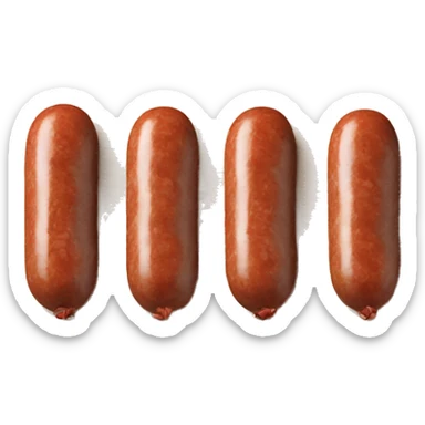 different types of sausage on a wooden board sticker