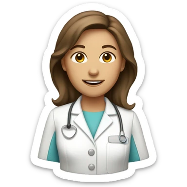 dentist mom with brown hair tan skin sticker