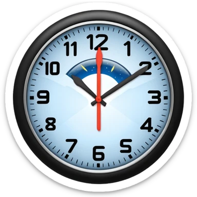 CLOCK SHOWING MIDNIGHT sticker