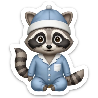 Raccoon in pajamas and night cap

 sticker