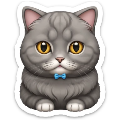scottish fold cat grey with small ears sticker