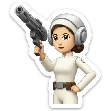 leia with blaster sticker