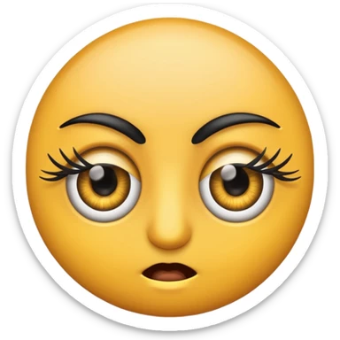 Eye twitch emoji with lashes sticker