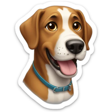 a dog looking up really happy sticker