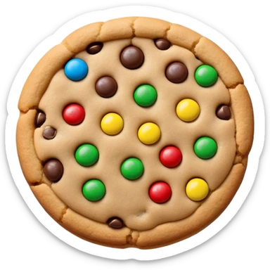 One cookie baked with M&m's  sticker
