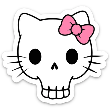 Hello Kitty skull sticker
