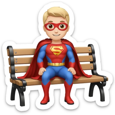 superhero relaxing on a park bench sticker
