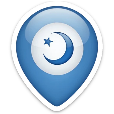 DOĞU TÜRKİSTAN BAYRAĞI (İNSANSIZ) AY VE YILDIZ MAVİ BAYRAK sticker