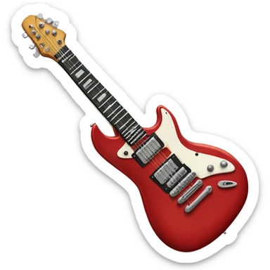 Red electric guitar sticker