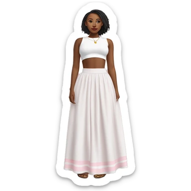 white with soft pink accents Maxi skirt sticker