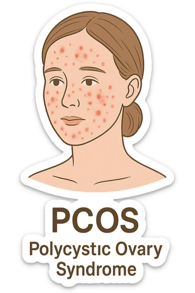 dONNA CON PCOS CON ACNE INFIAMMATA sticker