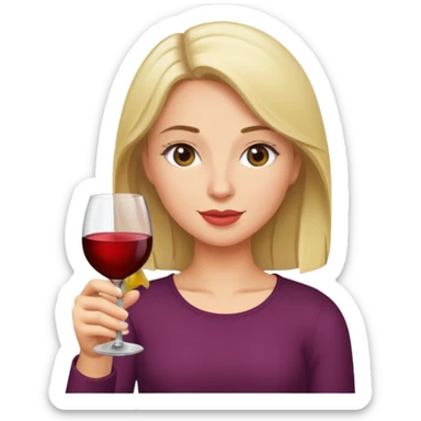 girl drinking wine sticker