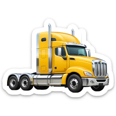 yellow semi truck side view sticker