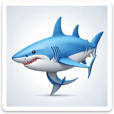 Un tiburón con zapatillas nike azules sticker